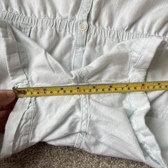 Pact 100% Organic Cotton Romper XS Button Front Utility Shorts Light Wash - Picture 13 of 14